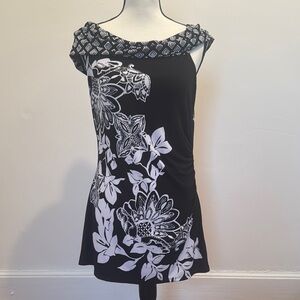 White House Black Market Asymmetrical Cap Sleeve Blouse